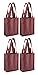 CYMA Reusable 2 Bottle Wine Tote- 4 Pack (Burgundy)
