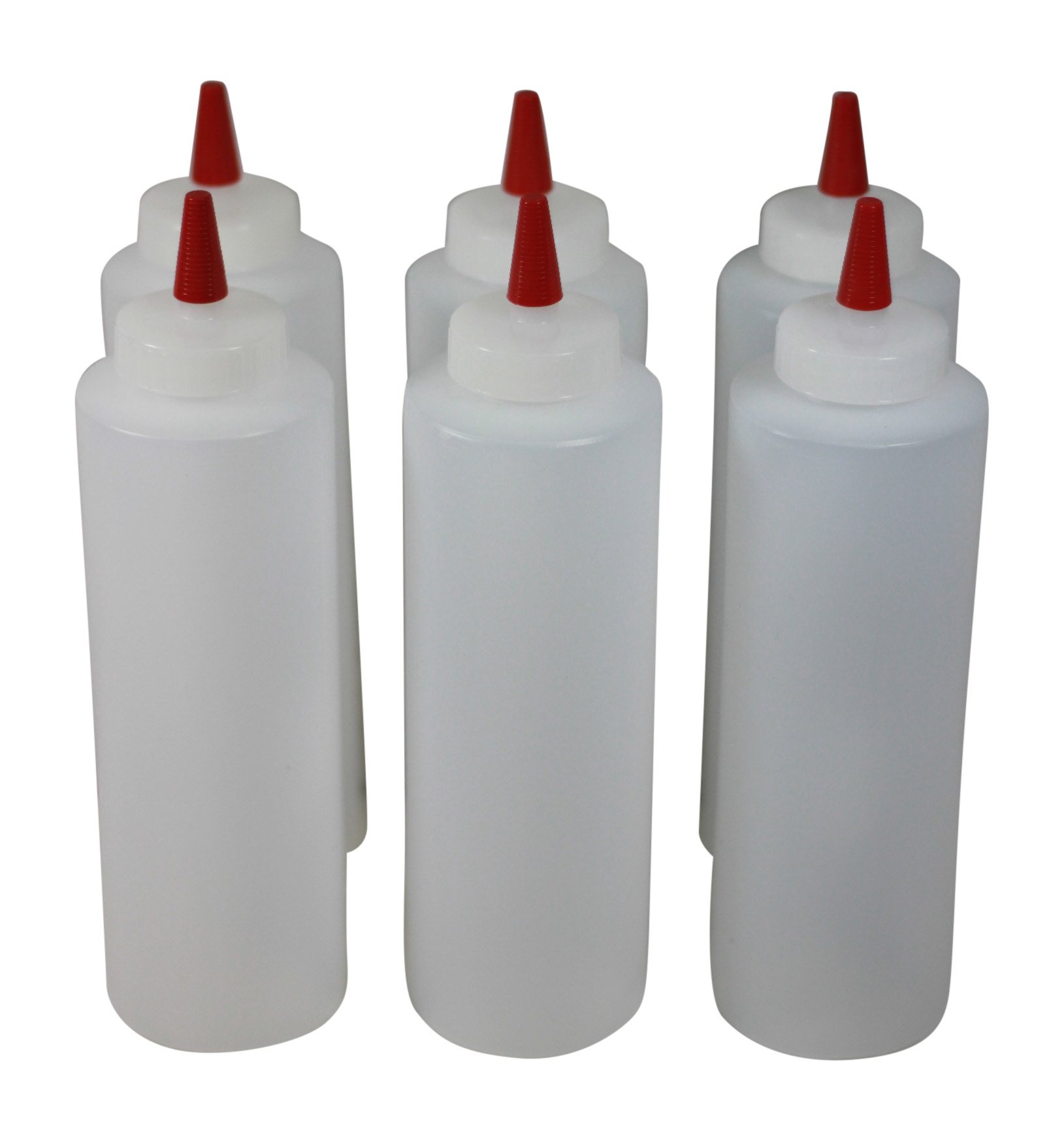 Plastic Squeeze Condiment Bottles with Red Tip Cap 16ounce Set of 6 eBay