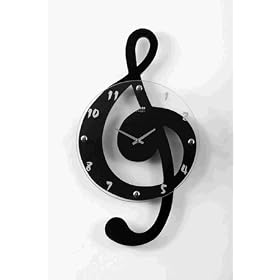 Musical Clef Wall Clock (black) (21