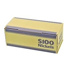 MMF Industries Pack 'n Ship Coin Transport Boxes for Nickels, 100 Dollar Capacity, 50 Boxes per Carton, Blue (240140508)