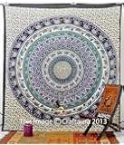 Hippie Elephant Tapestries, Large Size Tapestry Wall Hanging, Mandala Tapestries, Bohemian Tapestries, Wall Tapestries, Dorm Decor, Queen Bed Cover Bedding (1, A)