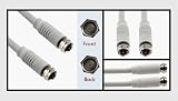 9ft Coaxial Video Cable w/F Type Twist-On Plugs, RG6, White