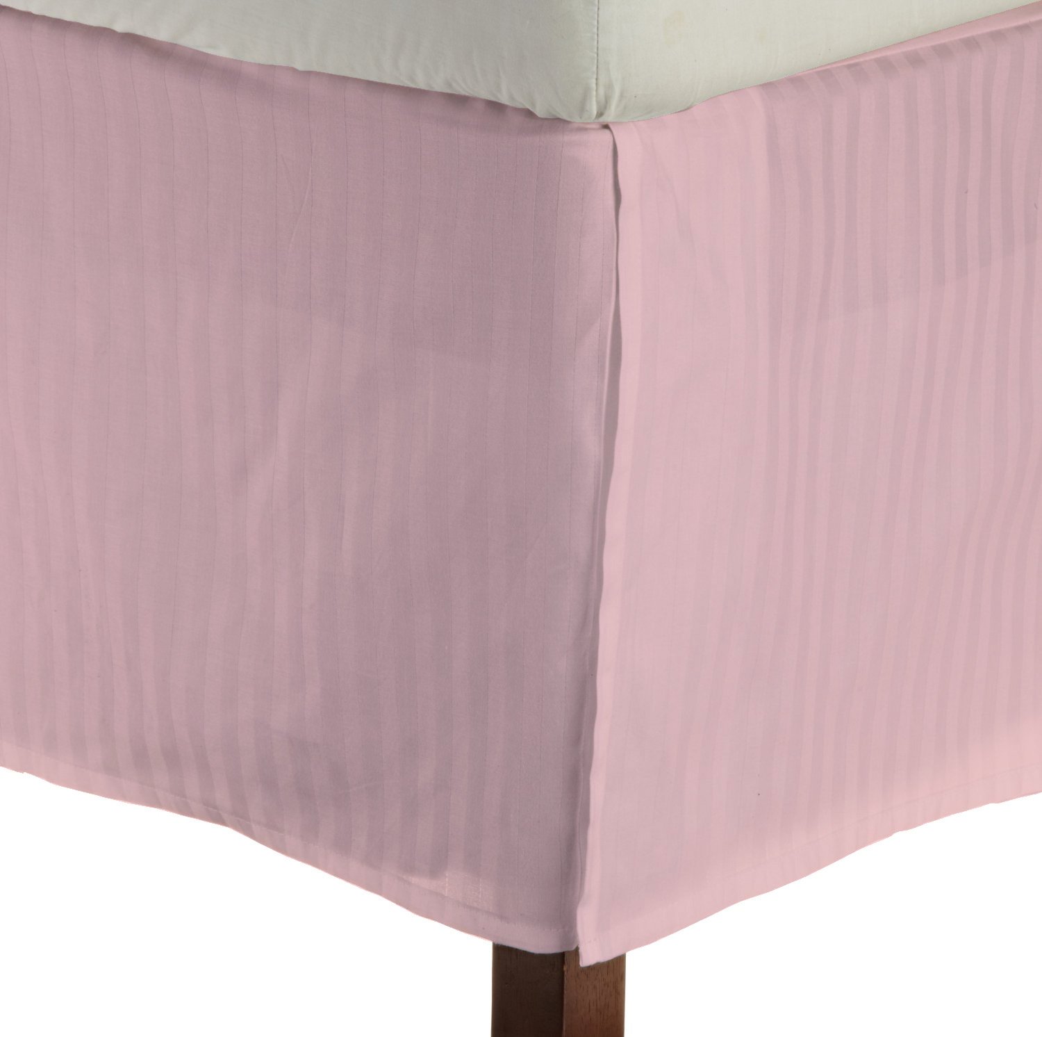 

Olympic Queen Size 800 Thread Count 100% Egyptian cotton 16" Deep Pocket Tailored Bedskirt Striped -Pink Created By Pearl Bedding