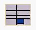 Art Reproduction Oil Painting - Composition with Blue, 1935 with Studio Gold-Bullion Metal Frame - Yellow Finish - 21\