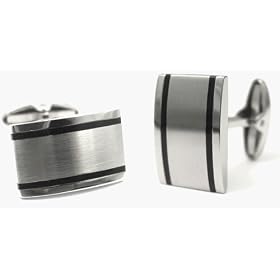 Click here to buy Visol Grant Brushed Stainless Steel Engravable Cuff Links by Visol.