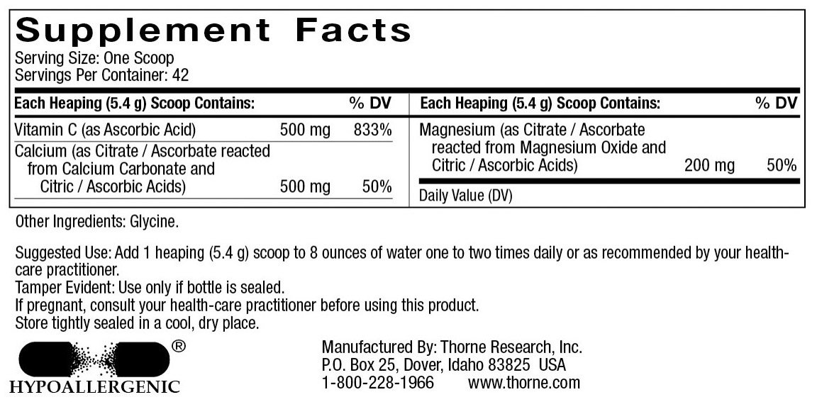 Amazon.com: Thorne Research - Calcium-Magnesium Citrate Powder - 8 ...