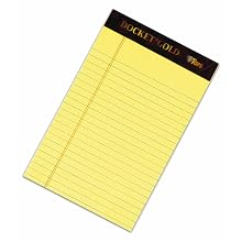 TOPS 63900 Docket Gold Legal Ruled Pad, 5 x8, Canary, 20#, 50 Sheets/Pad, 12/pack