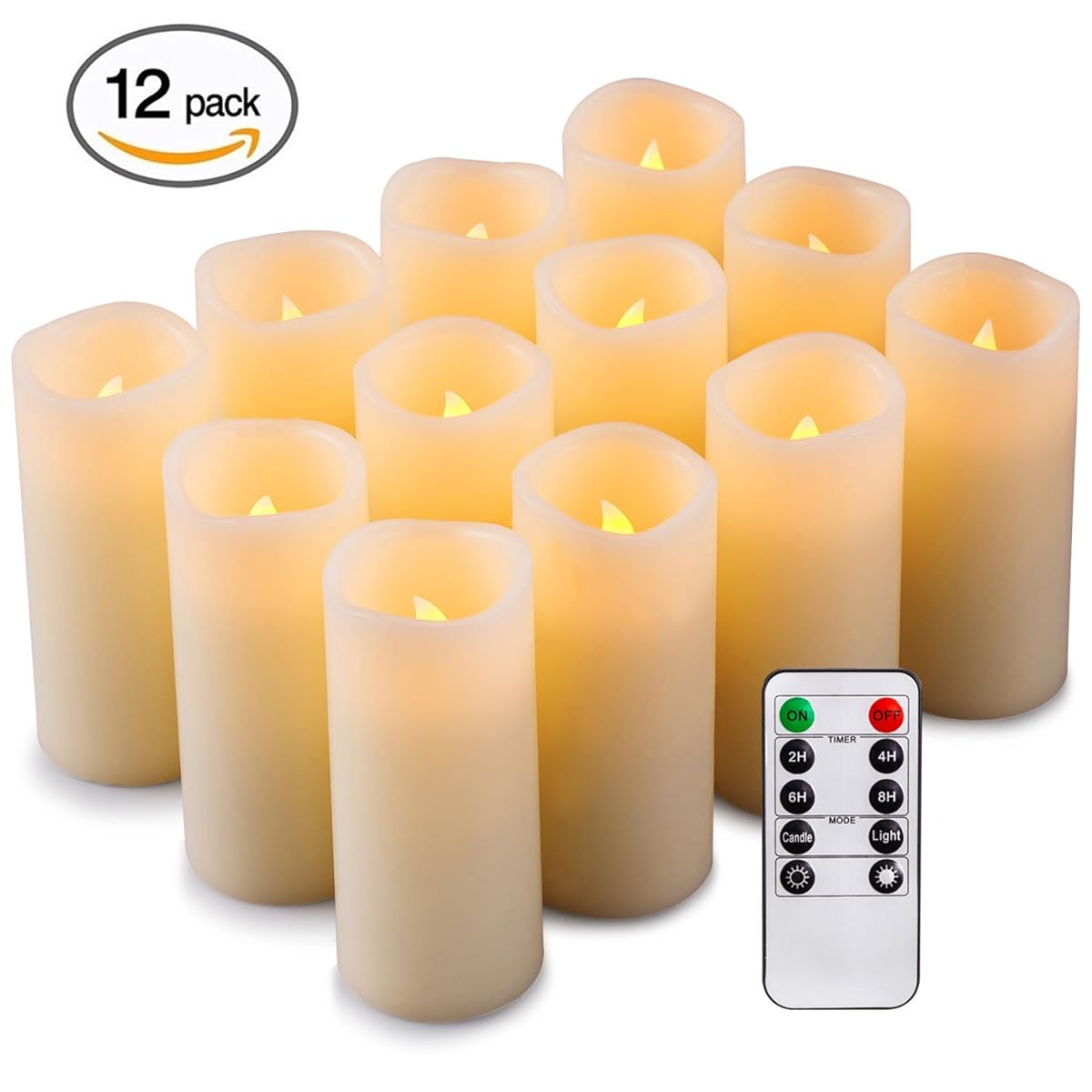 Enpornk Flameless Candles Battery Operated LED Pillar Real Wax