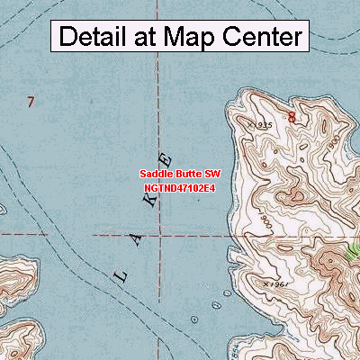 USGS Topographic Quadrangle Map - Saddle Butte SW, North Dakota (Folded/Waterproof)