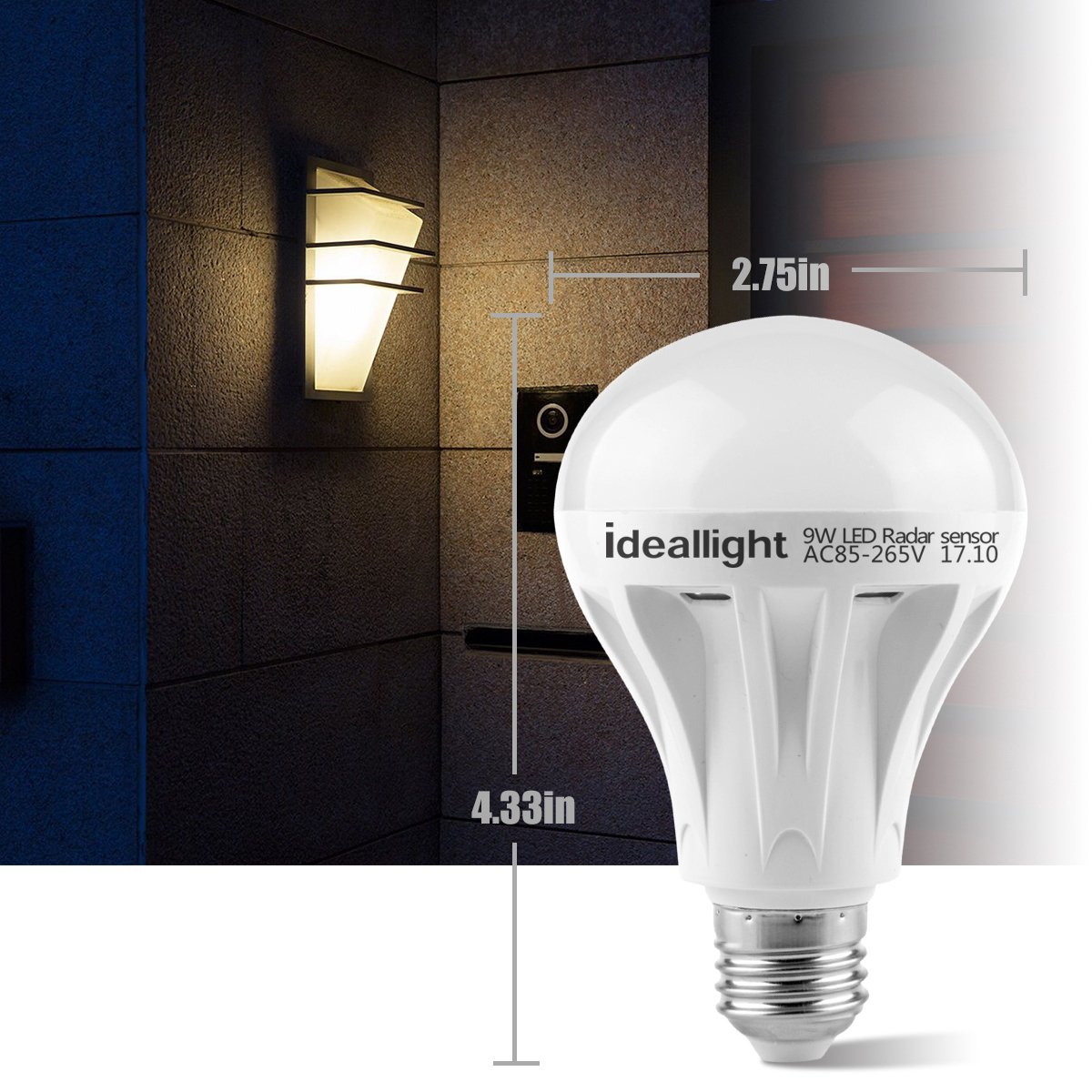 Motion Sensor Light Bulb Radar Motion Activated LED Bulb Dusk to Dawn