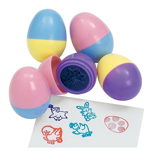 6 Easter Egg Stampers - Measure 1.5 Inches for Easter eggs hunt game Party Kids stamps activities