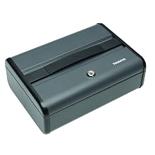MMF Industries Steelmaster Premier Security Case with Keyed Lock, 4.125 x 8.5 x 11.625 Inches, Charcoal Grey (2217012G2)