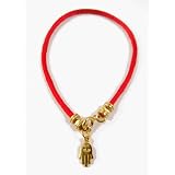 Kabbalah Red Bracelet and Gold Vermeil Hamsa Hand, 7.0 inches