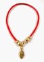 Kabbalah Red Bracelet and Gold Vermeil Hamsa Hand, 6.5 inches