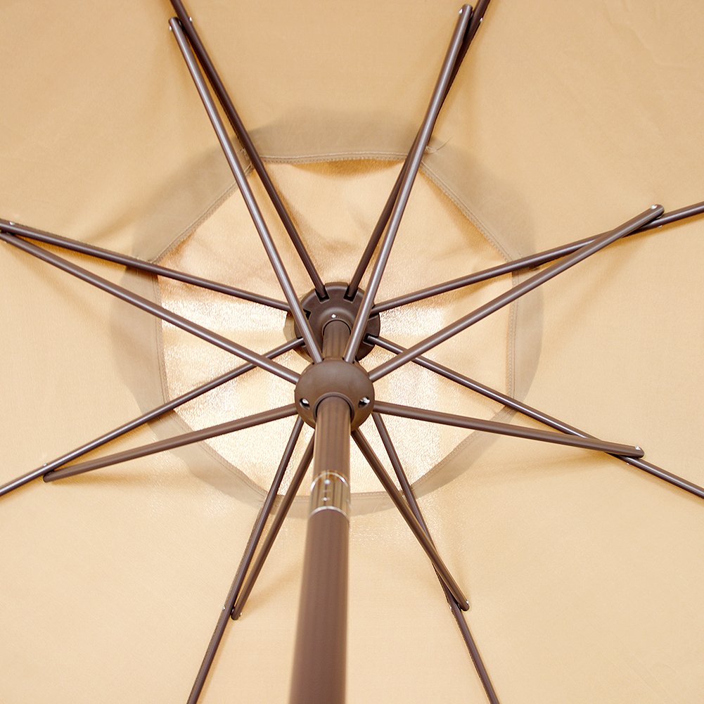 Le Papillon 9 ft Outdoor Patio Umbrella Aluminum Table Market Umbrella