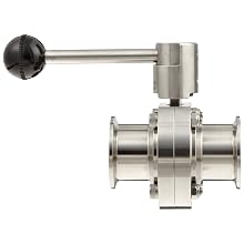 Dixon B5101S150CC-A Stainless Steel 316L Butterfly Valve with Pull Handle and Silicone Seal, 1-1/2" Tube OD