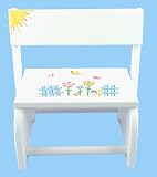 Child's Wooden Flip Stool-Flower  Butterfly