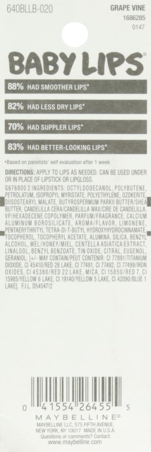 Amazon.com : Maybelline New York Baby Lips Moisturizing Lip Balm ...