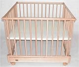 4 Sided Foldable Playpen - Tan Deck with Euro Plaid Pad, by Kettler