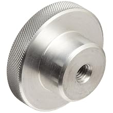 Morton 6061 Aluminum Round Domed Knob, Knurled Rim, Threaded Hole, 3/8"-16 Thread Size x 1" Thread Length, 2-1/4" Diameter (Pack of 1)