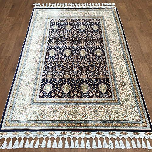 4ftx6ft Vintage Turkish Hand Knotted Silk Carpet Floral Living Room Persian Rugs