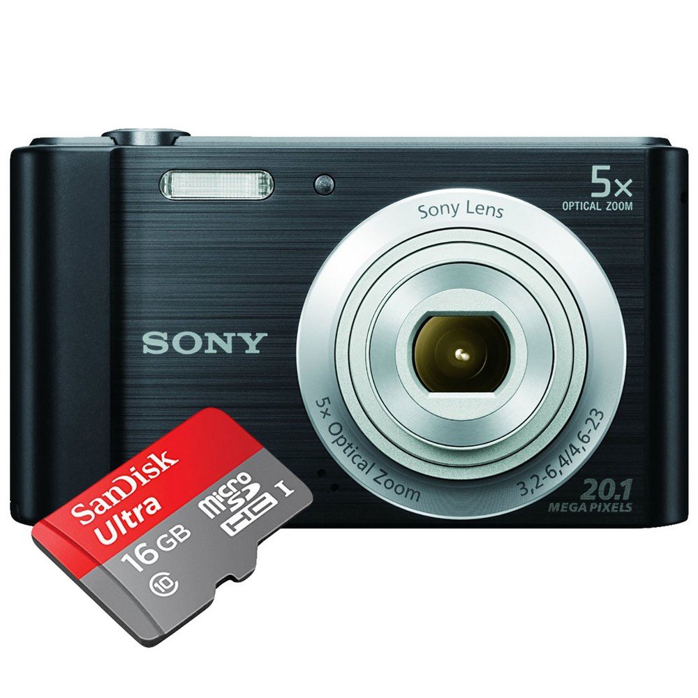 Sony DSCW800 20.1MP Point and Shoot Camera with 5x Optical Zoom + 4 GB