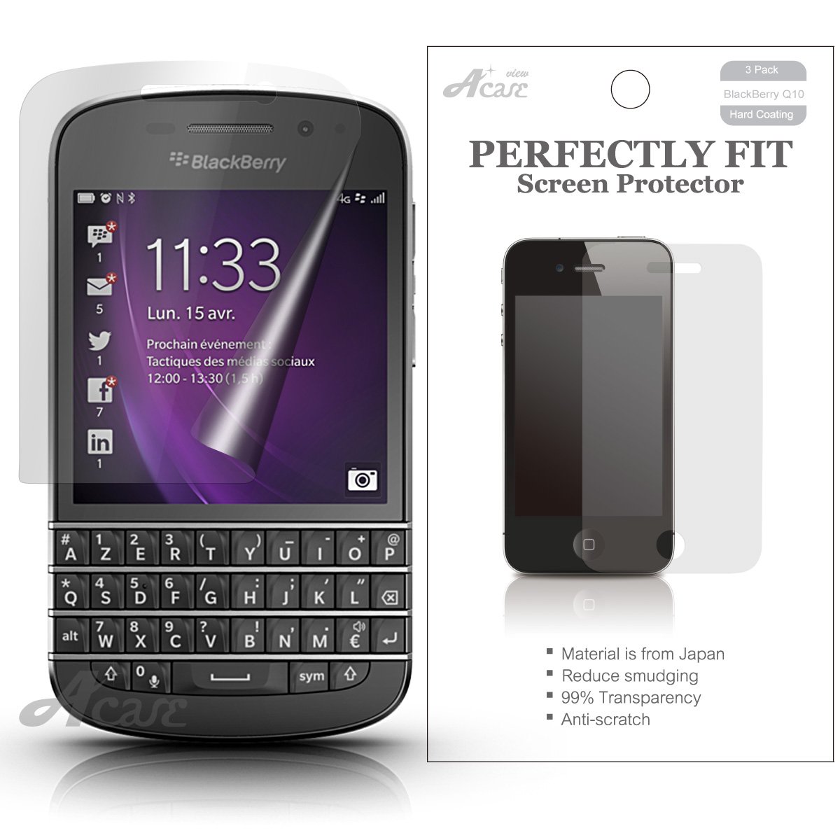 Acase Blackberry Q10 フィルム スクリーンプ