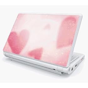 Glitter Heart Design Skin Cover Decal Sticker for Asus Eee PC 700 / Surf series Netbook Laptop