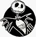 The Nightmare Before Christmas - Jack Skellington Bust on Black ***GLOWS IN THE DARK** - Embroidered Iron On or Sew On Patch