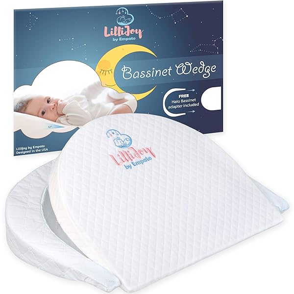 Lillijoy Premium Bassinet Wedge Pillow For Baby Fits Halo