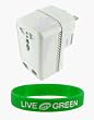 Universal Internation Travel Charger Adapter with Built in USB Charger - White