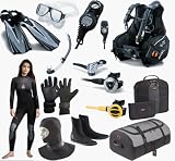 Tusa Women's Cold Water Dive Package,Mask,Wetsuit,Bag Plus
