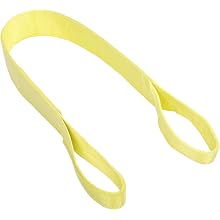 Mazzella EE2 Polyester Web Sling, Eye-and-Eye, Yellow, 2 Ply, Twist Eyes, Vertical Load Capacity