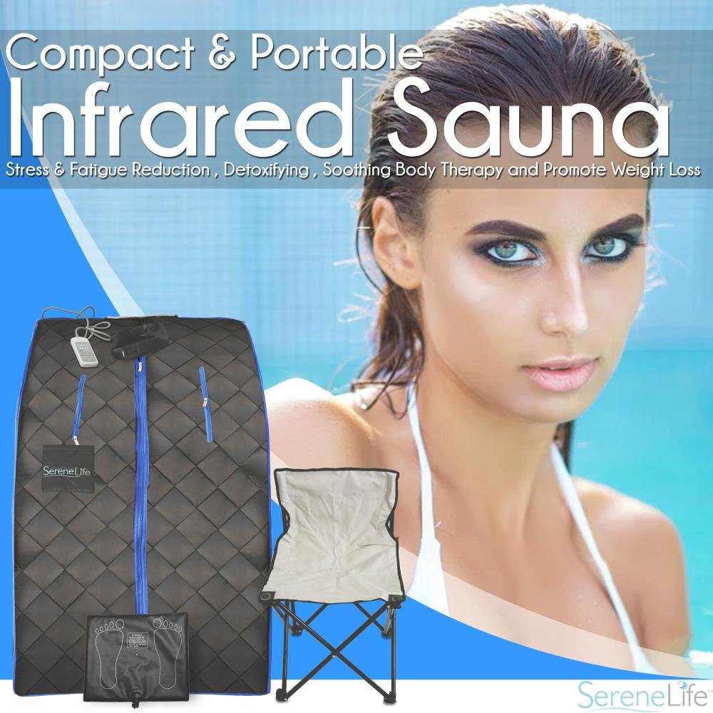 SereneLife Portable Infrared Home Spa One Person Sauna for Detox