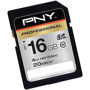 PNY Professional 16 GB Class 10 Hi-Speed SDHC 20MB/s 133x Flash Memory Card P-SDHC16G10-EF
