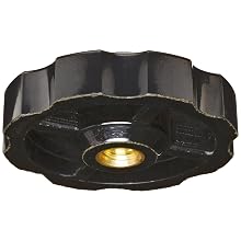 DimcoGray Black Phenolic Fluted Torque Knob Female, Brass Insert: 3/8-16" Thread x 1/2" Depth, 2 3/8" Diameter x 13/16" Height x 1-1/4" Hub Dia x 5/8 Hub Length (Pack of 10)