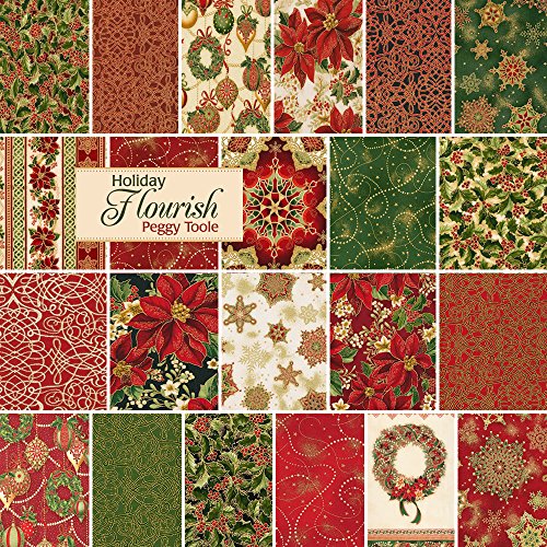 Robert Kaufman HOLIDAY FLOURISH HOLIDAY Fat Quarter Bundle Panel