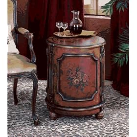 Elegant Decor 584065 Drum Table - Red Hand Painted Finish