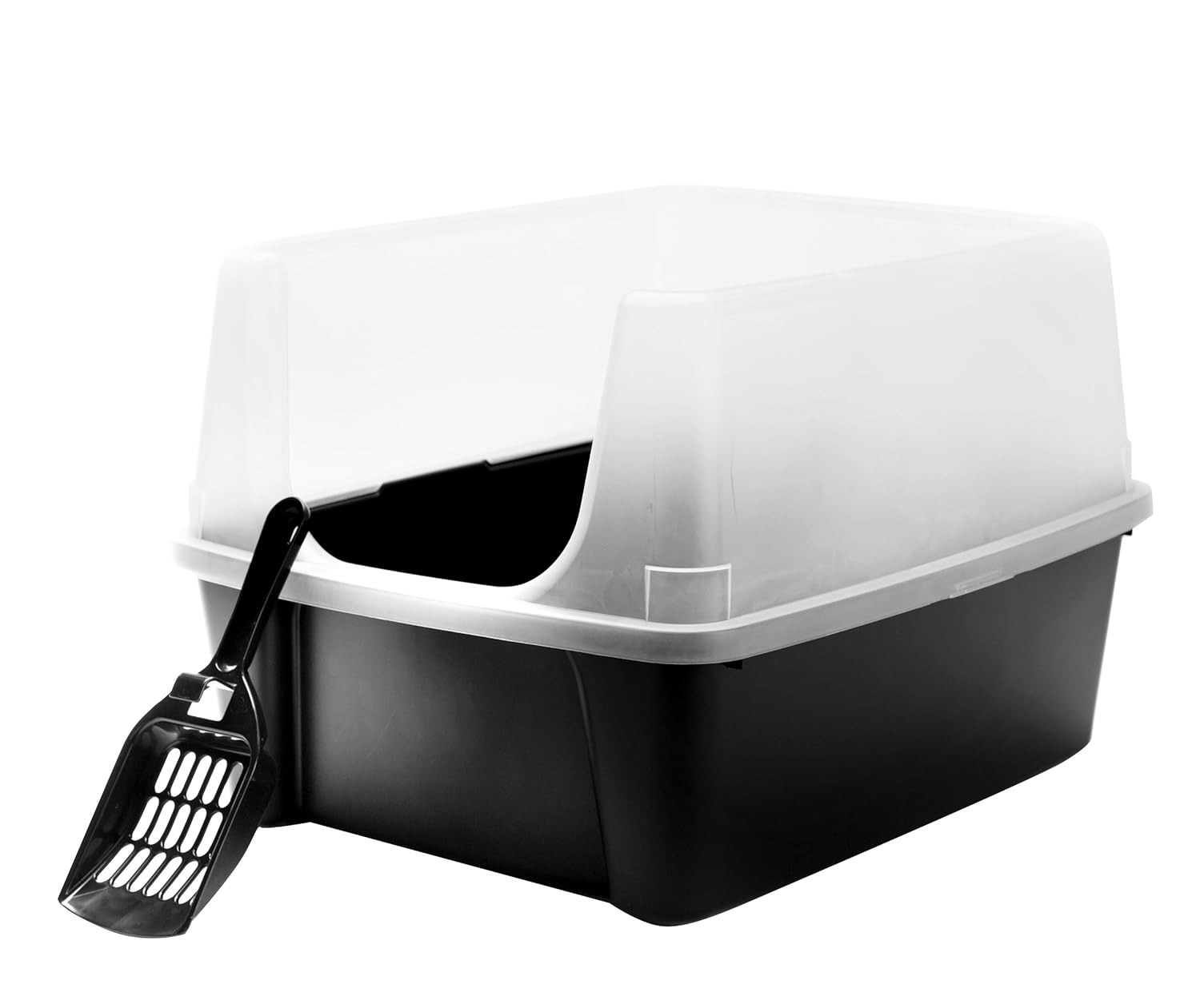 Clean Pet Cat Kitty Open Top Large Cats Litter Box with Shield and