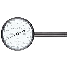 Brown & Sharpe 599-7039 Universal Bestest Indicator, 4.0-48 Thread, White Dial, 0-100 Reading, 1.5" Dial Dia., 0-0.2" Range, 0.001" Graduation, +/-0.001" Accuracy