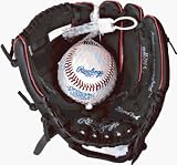 Rawlings PL158BB Players Series 9.0 Inch Black Ball Glove INCLUDING A BASEBALL (Regular - left hand catch for right hand throwers)