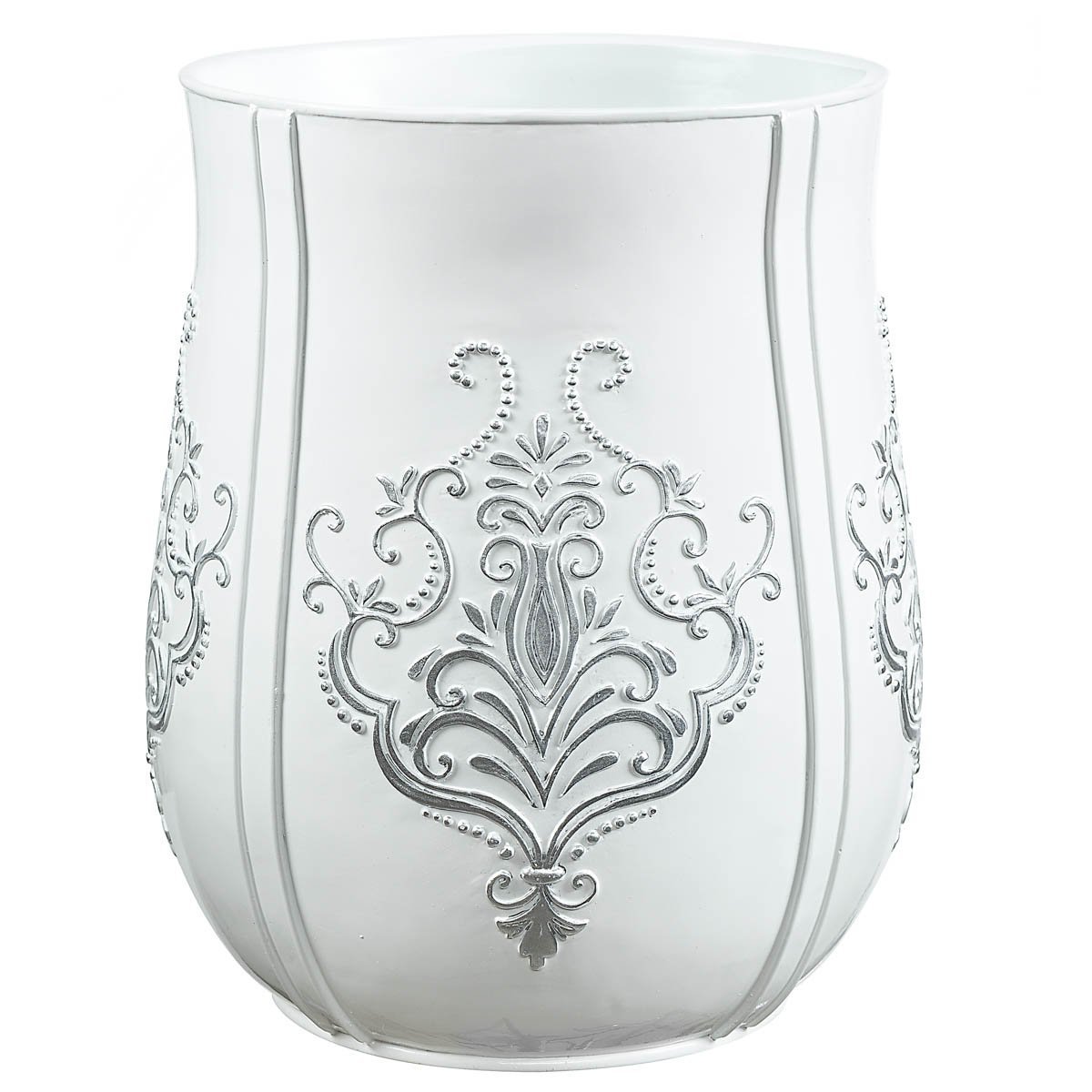 Creative Scents Vintage White Bathroom Trash Can (7.25"x 7.25"x 9.75") Decorative Wastebasket