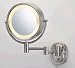 Hardwire 8" Satin Nickel Finish Dual Sided Surround Light Wall Mount Makeup Mirror