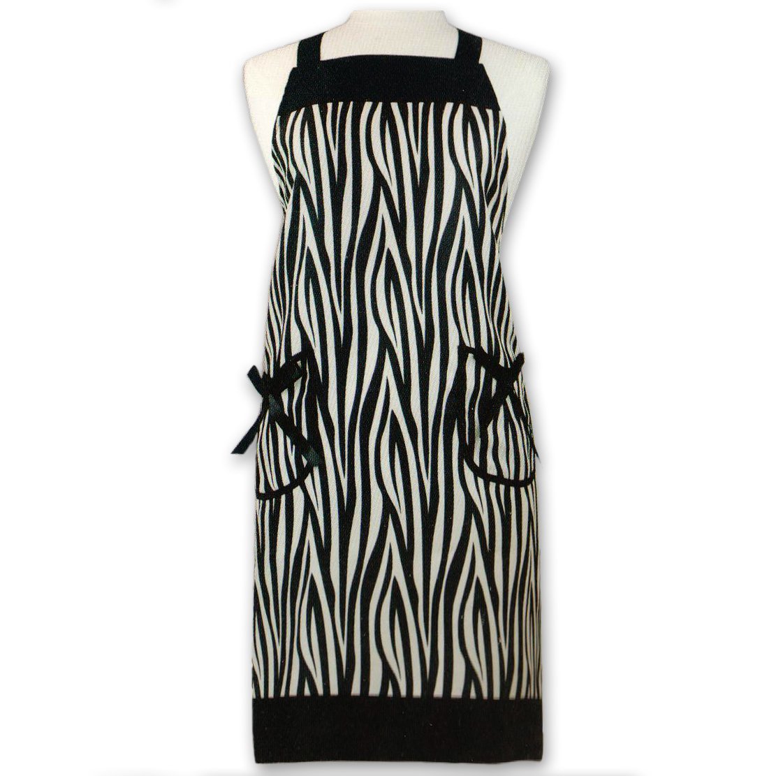 Gourmet Club Zebra Bib Apron with Pockets