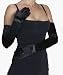 Women's Black Opera Length Satin Gloves