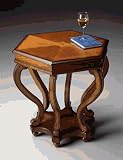 Elegant Decor 1560101 Accent Table - Olive Ash Burl Finish
