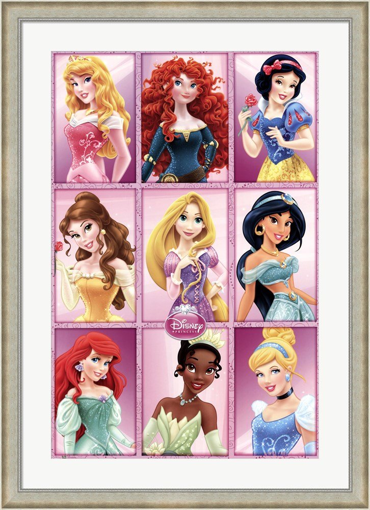 Amazon.com: Disney Princess - Grid Canvas Art Wall Picture, Museum ...
