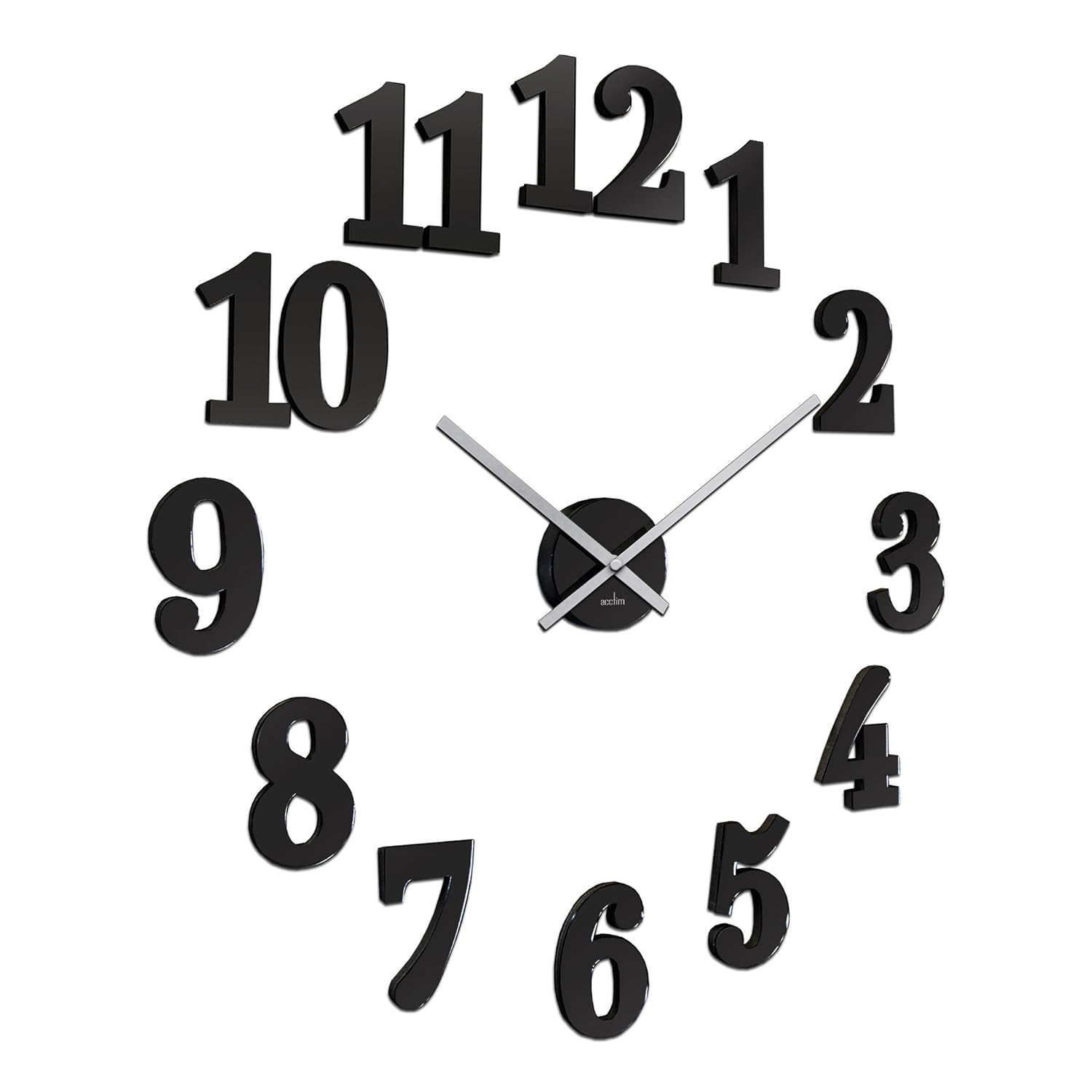 Acctim Stylish "Black Numbers" Self Adhesive figures Wall Large Clock