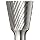 PFERD Inverted Taper Carbide Bur, Uncoated (Bright) Finish, Single Cut, End Cut End