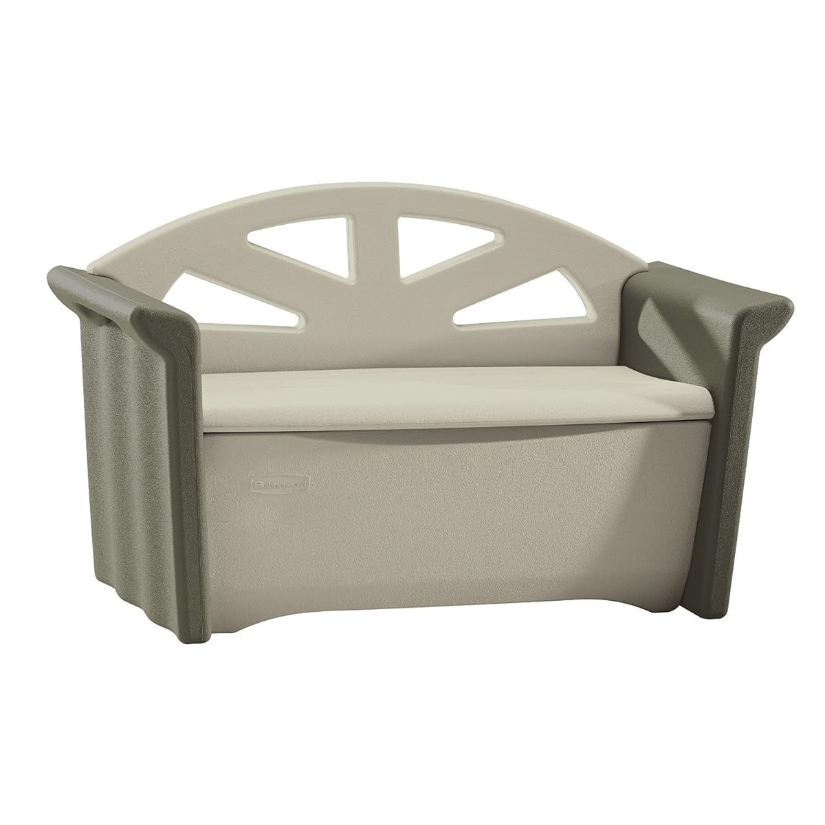 Rubbermaid Outdoor Patio Storage Bench, 4 cu. ft., Olive/Sandstone